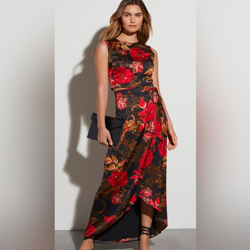 Vici matching floral top and maxi skirt